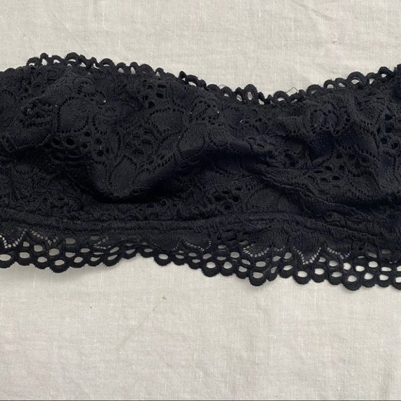Aerie Black Lace Up bandeau Bra top size XL - Picture 8 of 11
